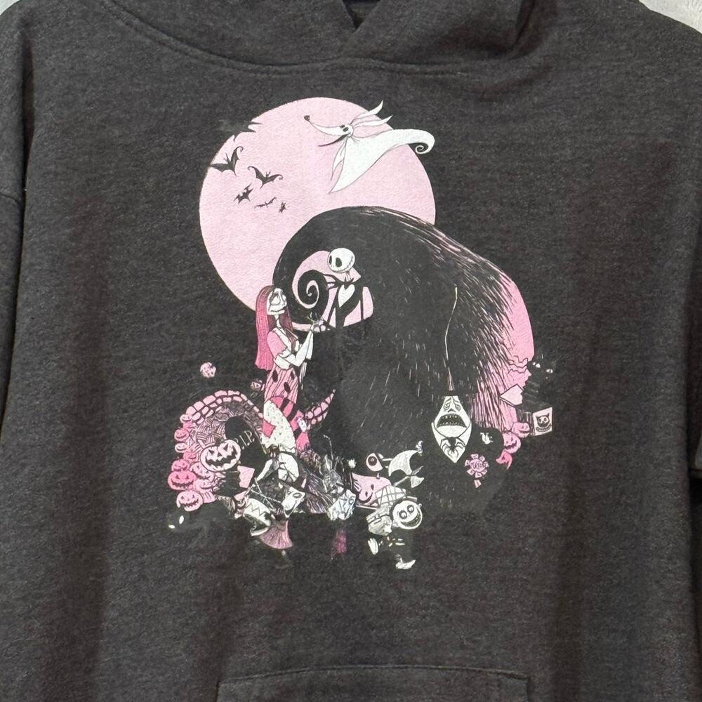 Nightmare Before Christmas Disney Jack Sally Hoodie Gray Pullover Graphic Mens M